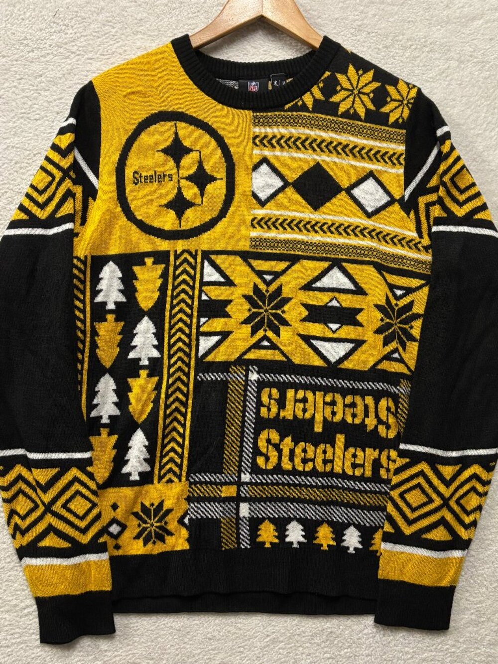 Pittsburgh Steelers Ugly Christmas Sweater Mens M Medium FOCO NFL Football